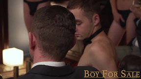Obedient twinks obeying daddies in group sex